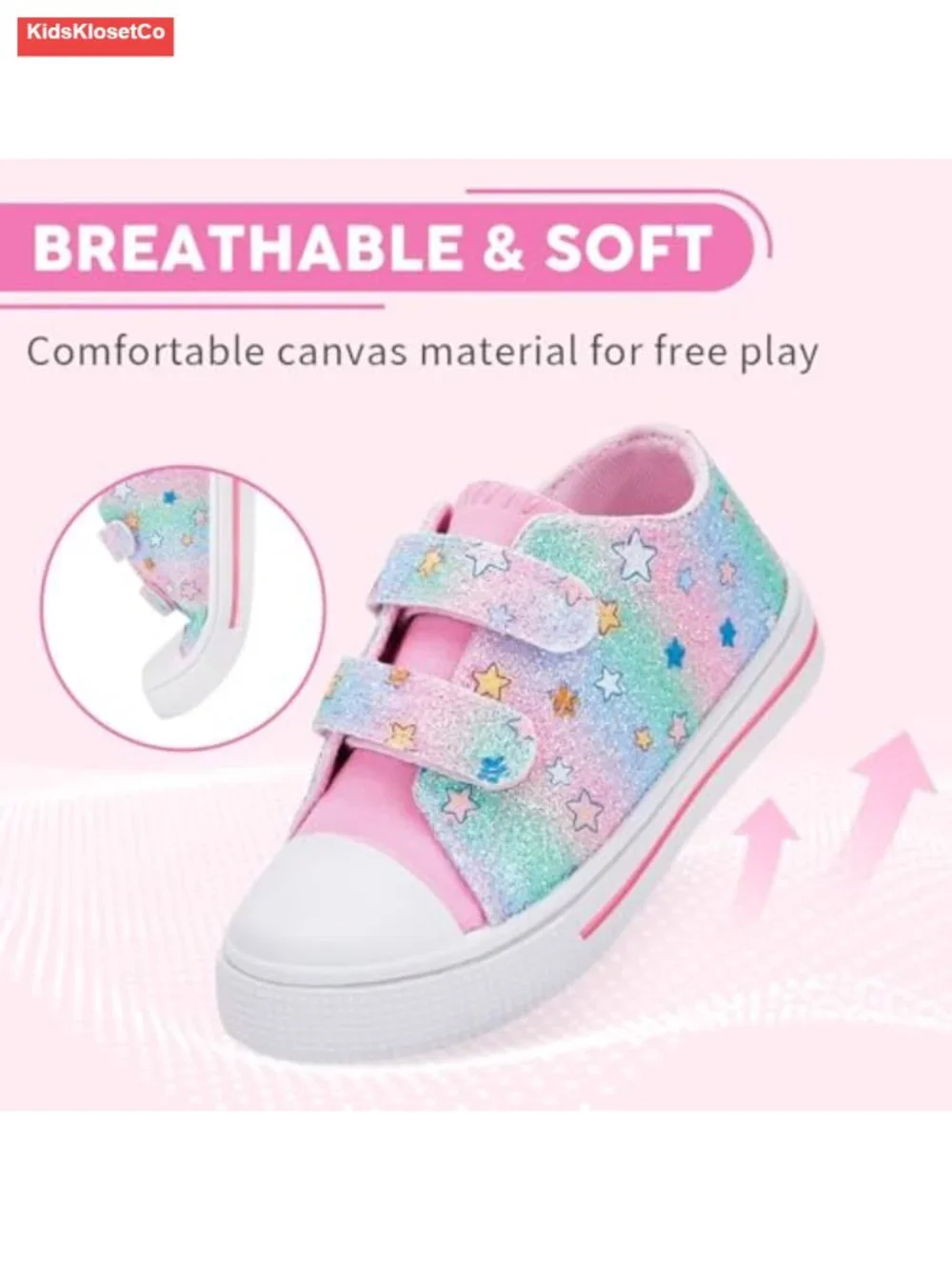 Toddler Kids Canvas Sneakers Low Top Hook Loop Walking Shoes